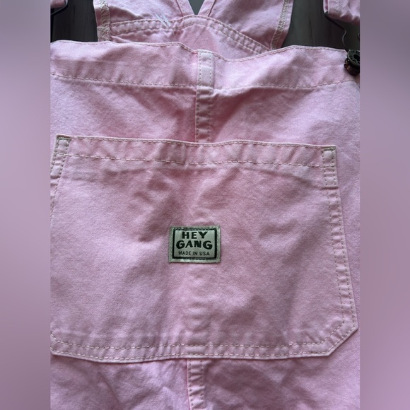 Hey Gang The Kneepatch Overalls Japanese Canvas - Pink - Picture 6 of 12
